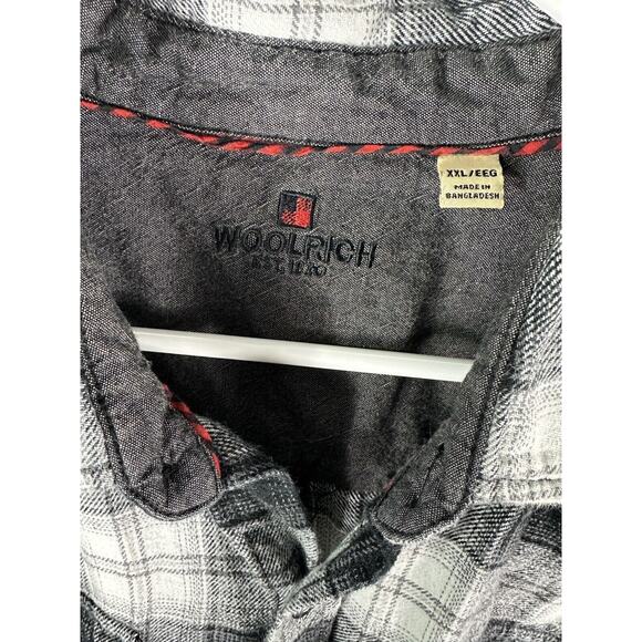 Woolrich Mens 2XL Long Sleeve Button Down Plaid Cotton Flannel Shirt - Picture 3 of 3